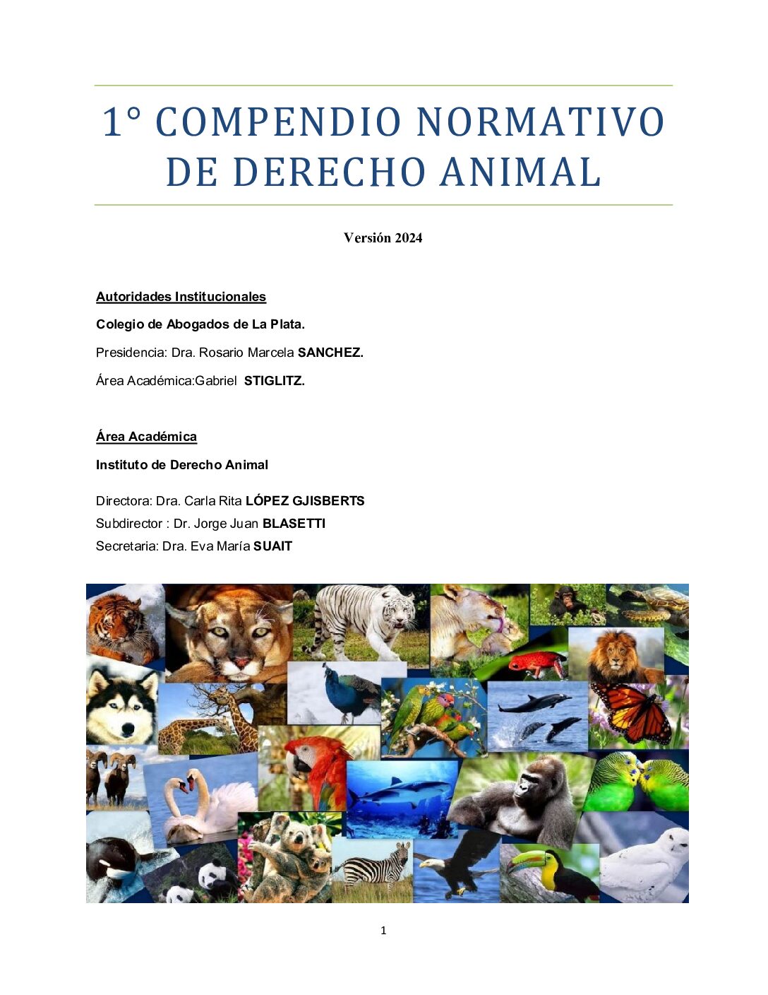 1° COMPENDIO NORMATIVO DE DERECHO ANIMAL 2024.